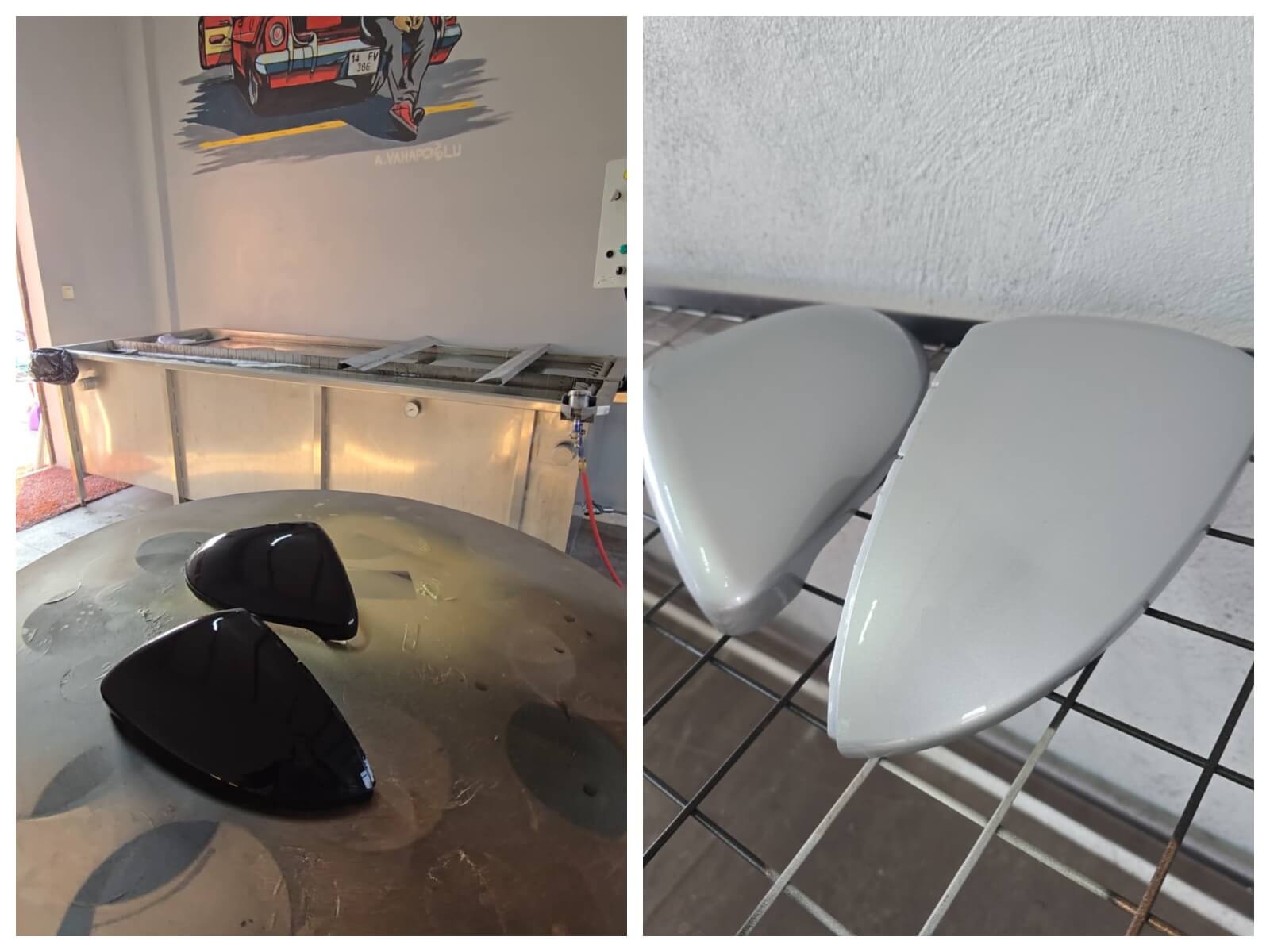 Golf Ayna Kapağına Metalik Gri Rengini Verdik