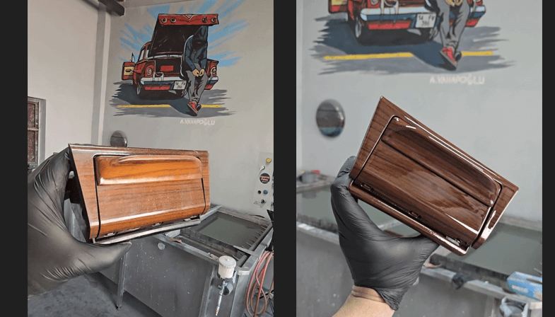 Mercedes W124 Orta Konsol Küllük Maun Kaplama